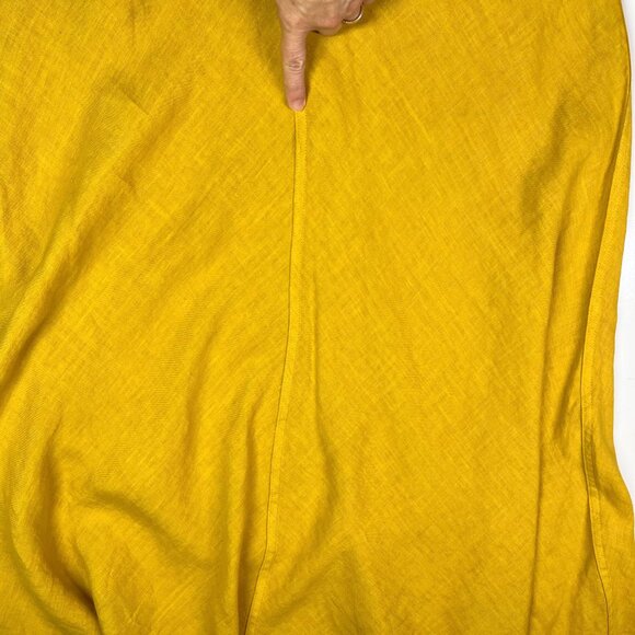 CP Shades Size M Yellow Maxi Skirt LInen Bias-Cut Pull-On Pockets - Picture 9 of 10